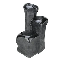 25" Weathered Jet Black Three Tier Outdoor Patio Garden Water Fountain