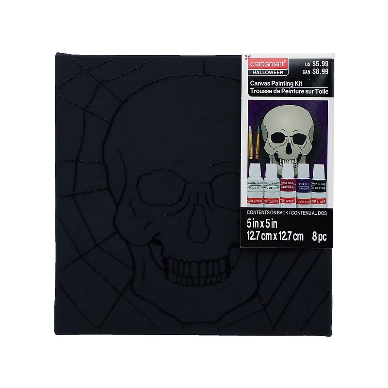 5" x 5" Skull in Web Canvas Painting Kit by Craft Smart®