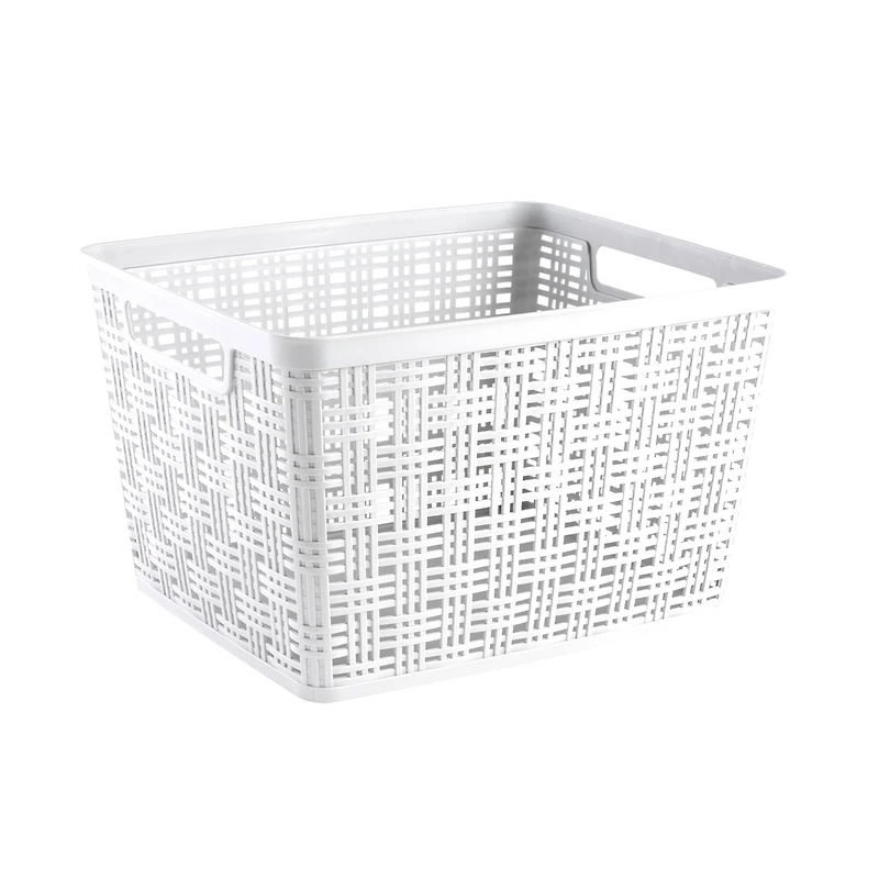 Plastic Wicker Storage Basket by Simply Tidy