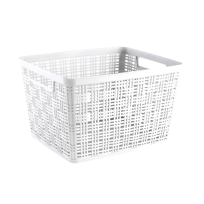Plastic Wicker Storage Basket by Simply Tidy