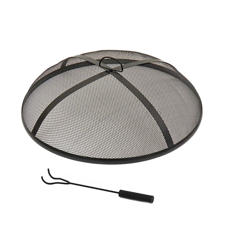 33" Hammered Copper Fire Pit with Stand & Screen