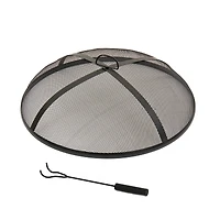 33" Hammered Copper Fire Pit with Stand & Screen