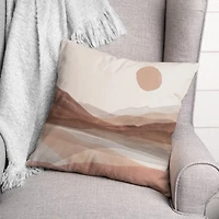 Mauve Boho Abstracted Landscape Indoor & Outdoor Throw Pillow
