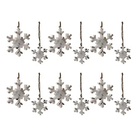 Whitewashed Wood Snowflake Ornament Set