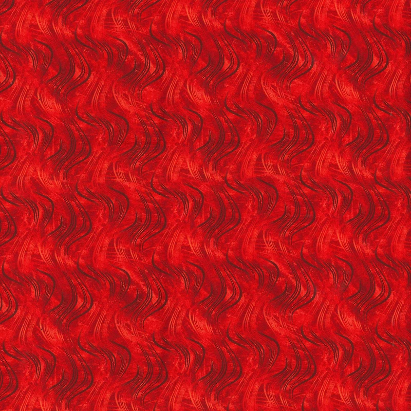 Fabric Traditions Red Brush Waves Blender Cotton Fabric