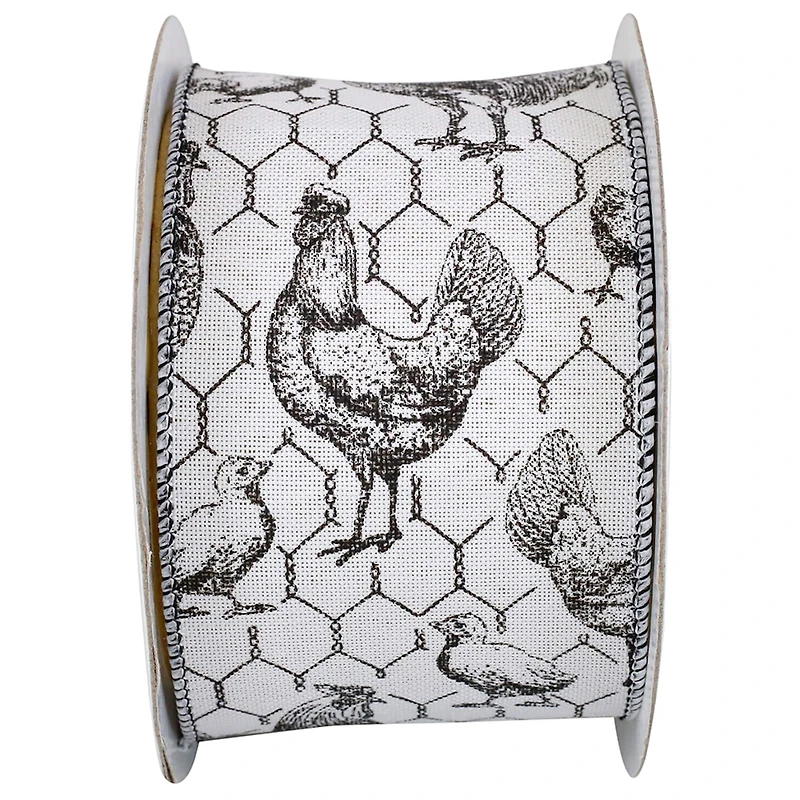 Reliant 2.5'' x 10yd. Wired Rooster Ribbon