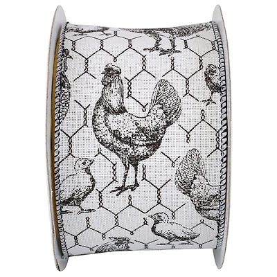 Reliant 2.5'' x 10yd. Wired Rooster Ribbon