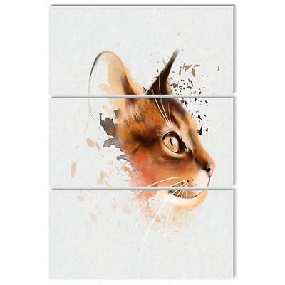 Designart - Lovely Brown Cat Watercolor Sketch