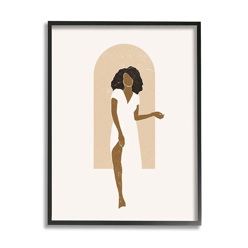 Stupell Industries Abstract Female in Archway Soft Minimal Earth Tones Framed Wall Art