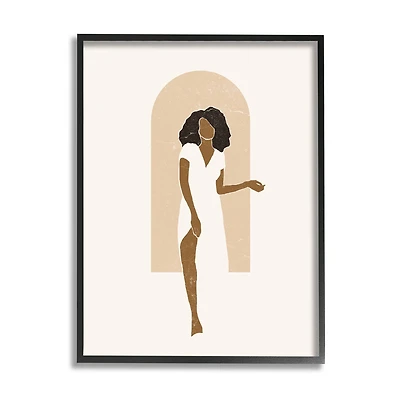 Stupell Industries Abstract Female in Archway Soft Minimal Earth Tones Framed Wall Art