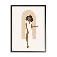 Stupell Industries Abstract Female in Archway Soft Minimal Earth Tones Framed Wall Art
