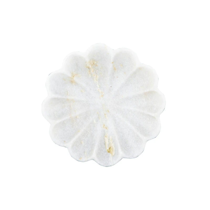 Hello Honey® 6" Carved Marble Flower Shape Dish
