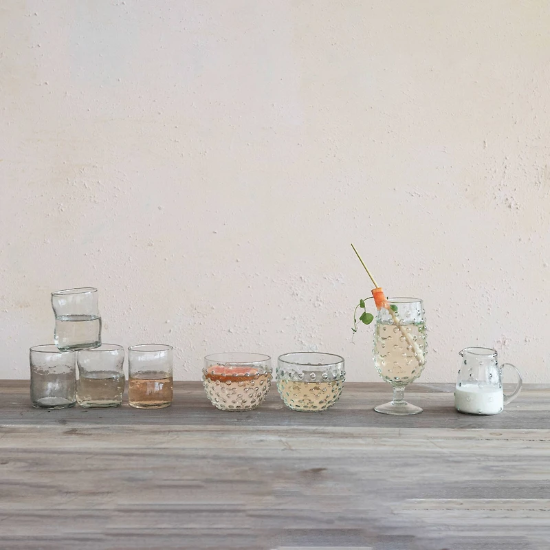 Hello Honey® 7oz. Clear Organic-Shaped Reclaimed Glass Drinking Glasses, 12ct.
