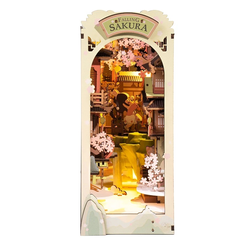 Rolife® Falling Sakura DIY Book Nook Shelf Insert Kit