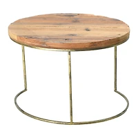 Hello Honey® 16'' Round Wood Dia Tray with Metal Legs