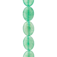 12 Pack:  Green Oval Quartzite Beads, 20mm by Bead Landing™