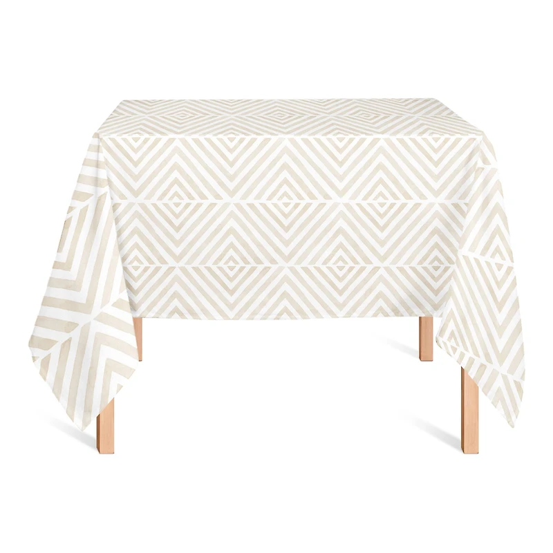 5ft. Cream Diamond Pattern Tablecloth