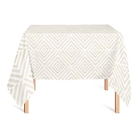 5ft. Cream Diamond Pattern Tablecloth