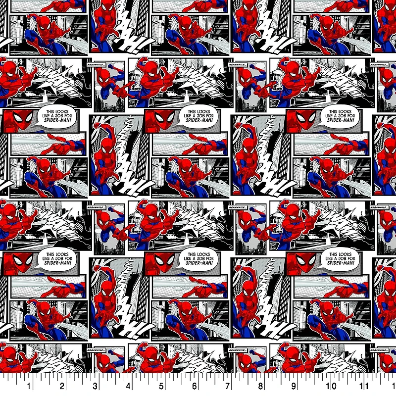 Marvel® Packed Spider-Man Comic Cotton Fabric
