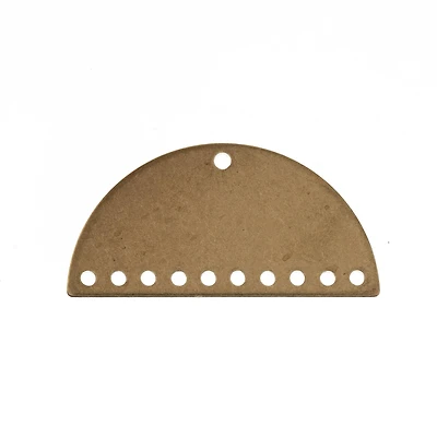 John Bead Beadwork Findings Gold 10 Hole Half Moon Semicircle Pendant, 6ct.