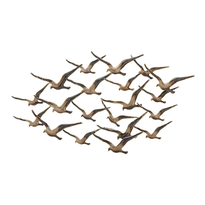 Gold Iron Coastal Birds Wall Décor