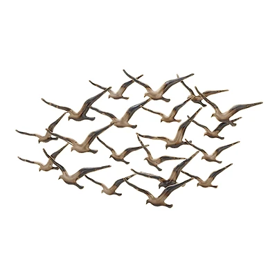 Gold Iron Coastal Birds Wall Décor