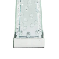 14'' Silver Glass Glam Candlestick Holder