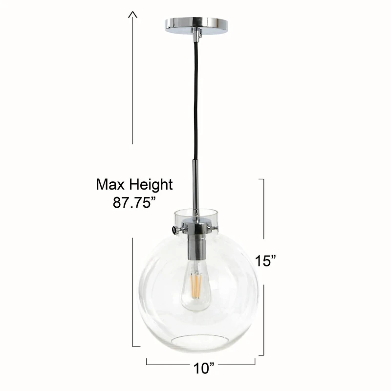 Hello Honey® Robert Stevenson Lighting Marson 15" Clear Glass & Chrome Metal Ceiling Light