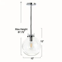 Hello Honey® Robert Stevenson Lighting Marson 15" Clear Glass & Chrome Metal Ceiling Light