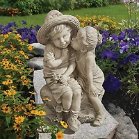 Design Toscano 14" Kissing Boy & Girl Statue