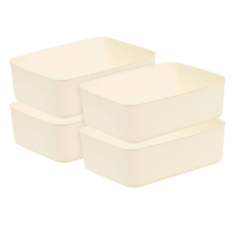 IRIS® Cream Nestable Storage Organizer Bins