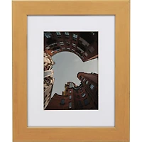 Craig Frames Bauhaus 125 Distressed Gold Picture Frame with Mat
