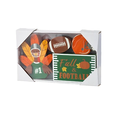 Glitzhome® 5.75"H Thanksgiving Wooden Turkey Table Decor Set