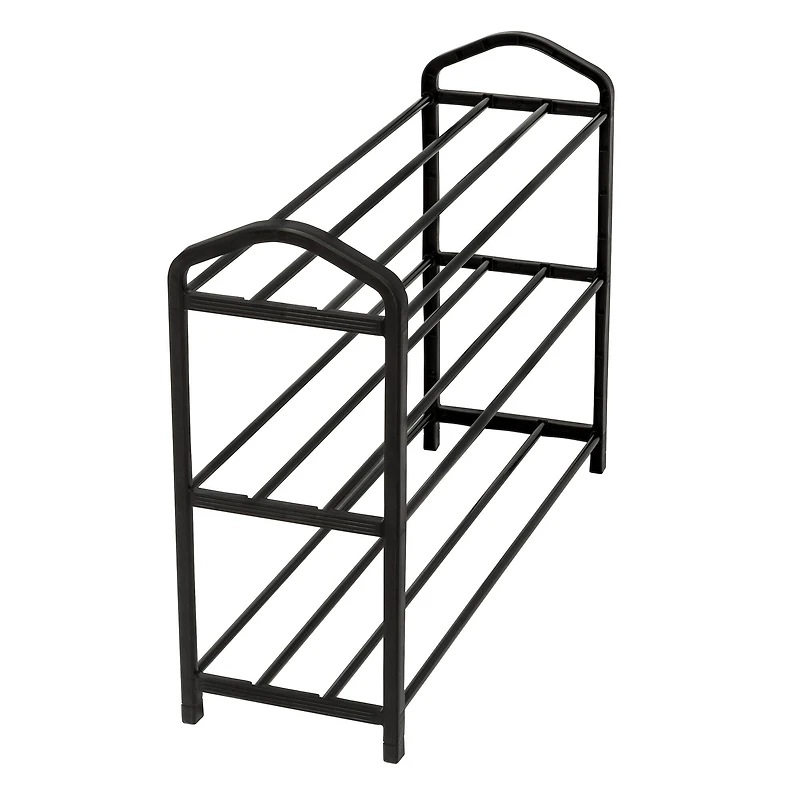 Honey Can Do Black 3-Tier Streamline Shoe Rack