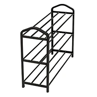 Honey Can Do Black 3-Tier Streamline Shoe Rack