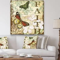 Designart - Inspirational Butterflies Faith
