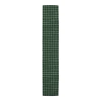 Dark Green Pencil Lines Outdoor Table Runner