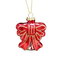 11.81” Red Ribbon Glass Christmas Ornament