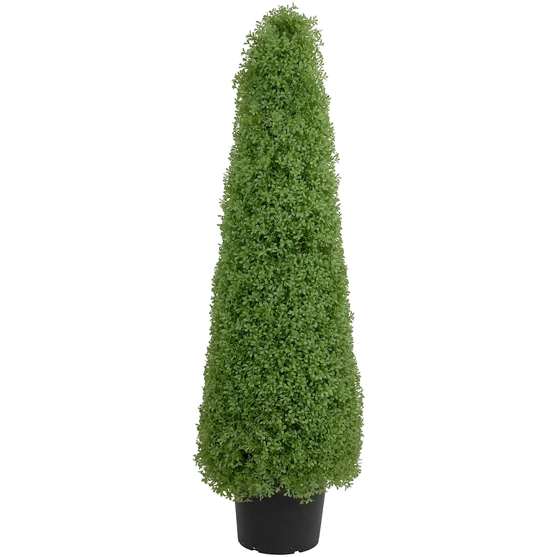 4ft. Unlit Artificial Boxwood Cone Topiary Tree with Round Pot