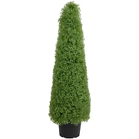 4ft. Unlit Artificial Boxwood Cone Topiary Tree with Round Pot
