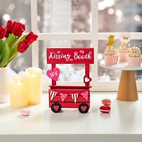 Glitzhome® 10" Valentine's Wooden Kissing Booth Table Décor
