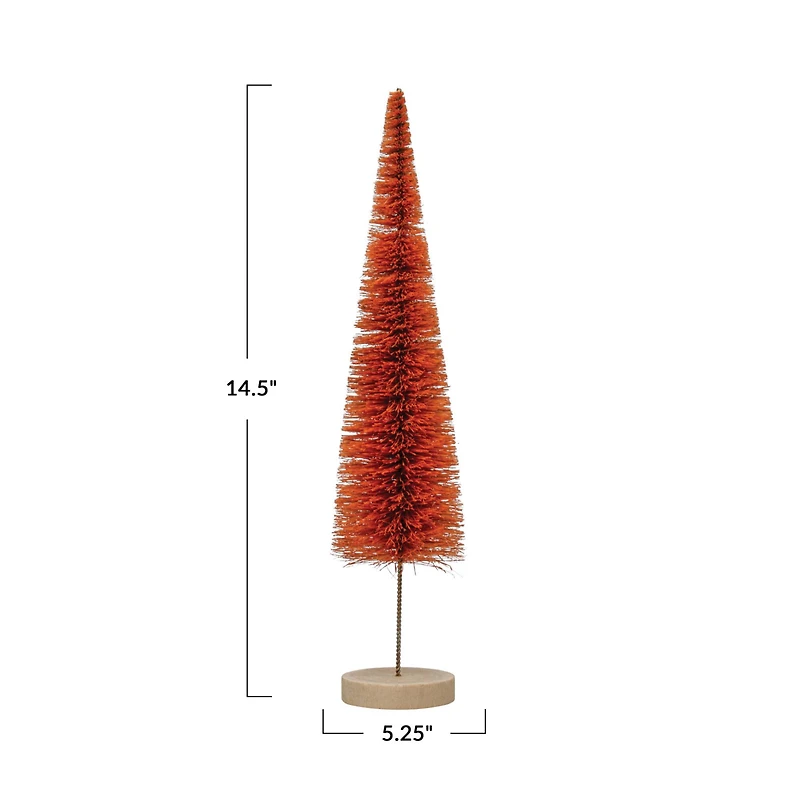 Hello Honey® 14.5" Mulberry Sisal Bottle Brush Tree with Wood Base