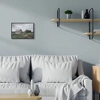 Stupell Industries Cloudy Barn Wall Art in Black Frame