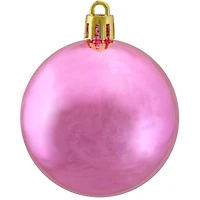 60ct Shiny Bubblegum Pink Shatterproof Ball Ornaments