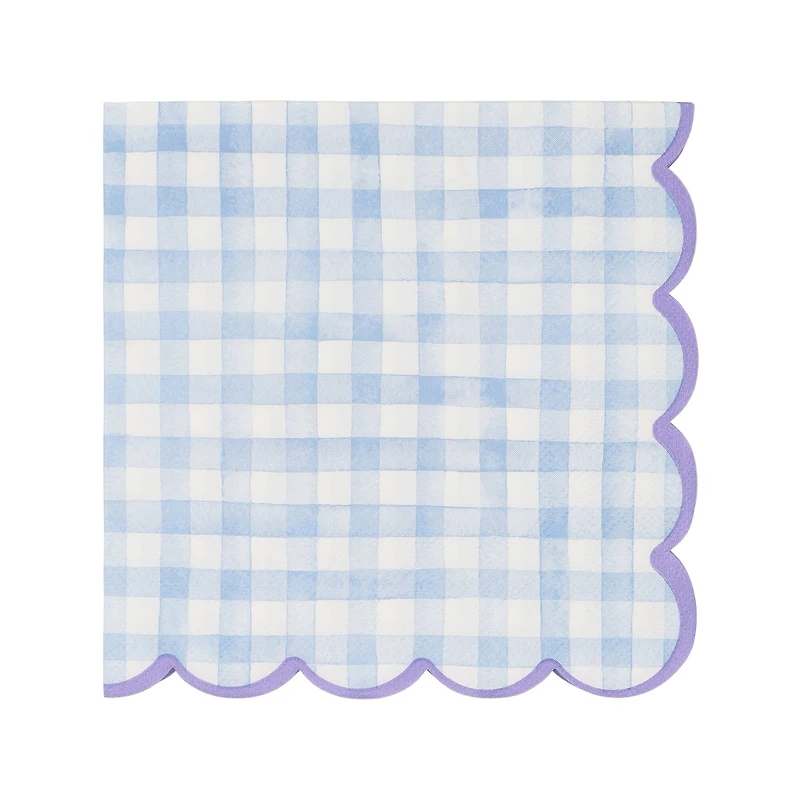 12 Packs: 20 ct. (240 total) & White Gingham Scallop Lunch Napkins by Celebrate It