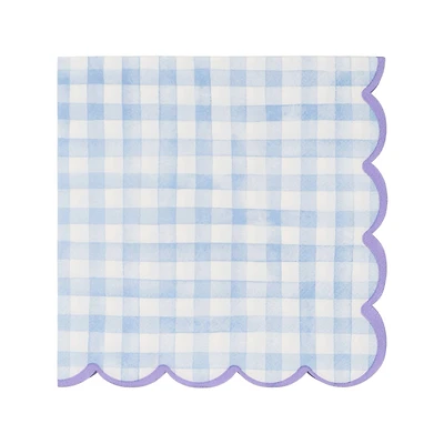 12 Packs: 20 ct. (240 total) & White Gingham Scallop Lunch Napkins by Celebrate It
