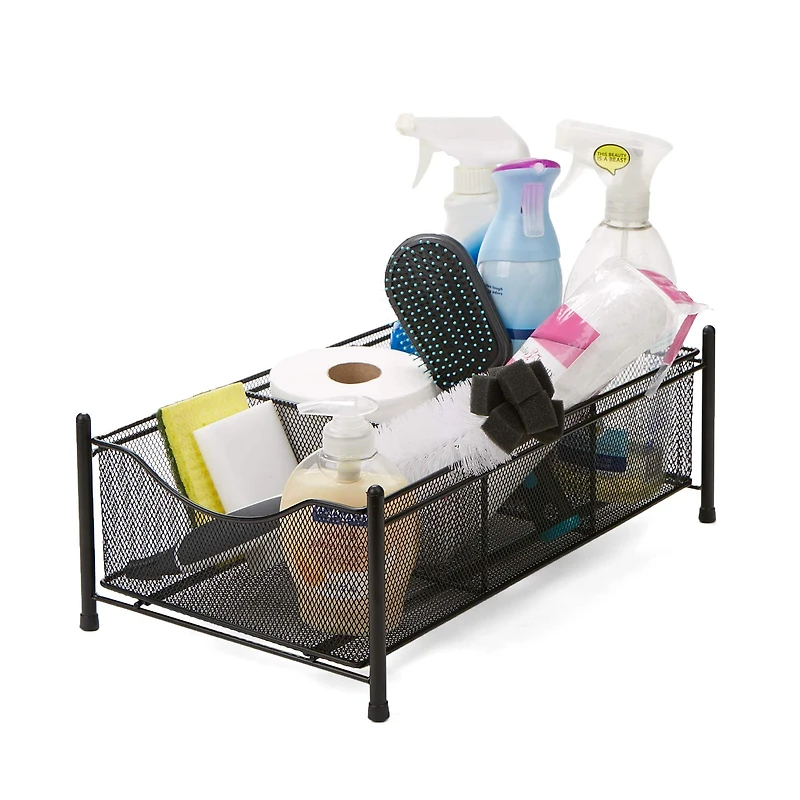 Mind Reader -Compartment Pull-out Sliding Organizing Drawer Storage Basket