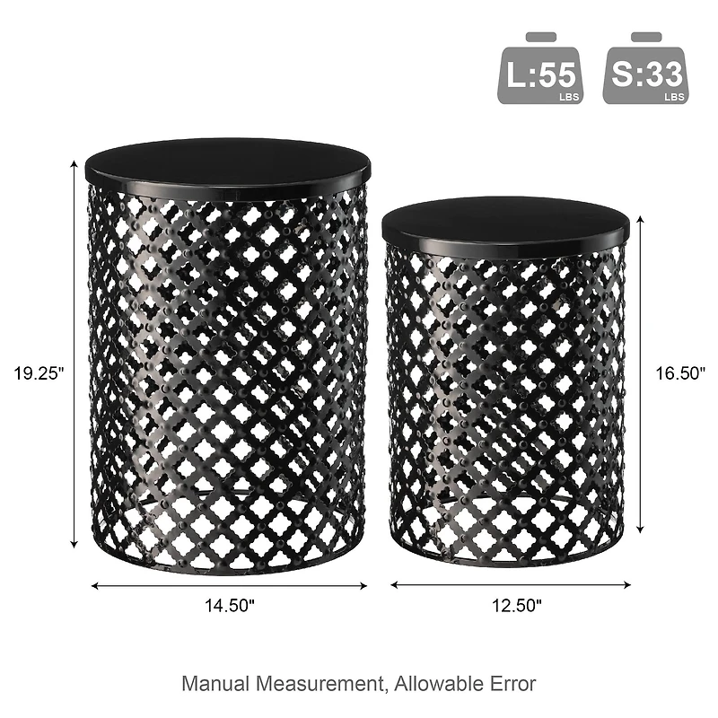 Glitzhome® Multifunctional Metal Garden Stool Set