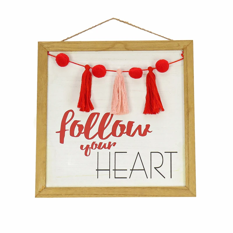 13" Valentine's Day Collection Red Follow Your Heart Hanging Wall Decoration