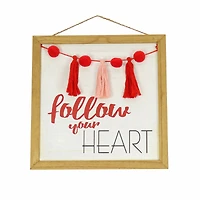 13" Valentine's Day Collection Red Follow Your Heart Hanging Wall Decoration